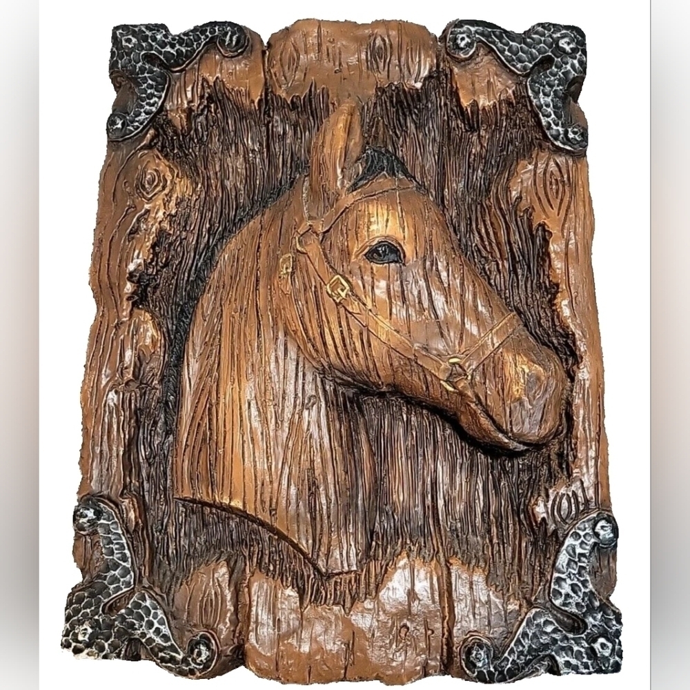 Vintage Girotti Horse Wood Sculpture 70's Wall Art – Looking Right